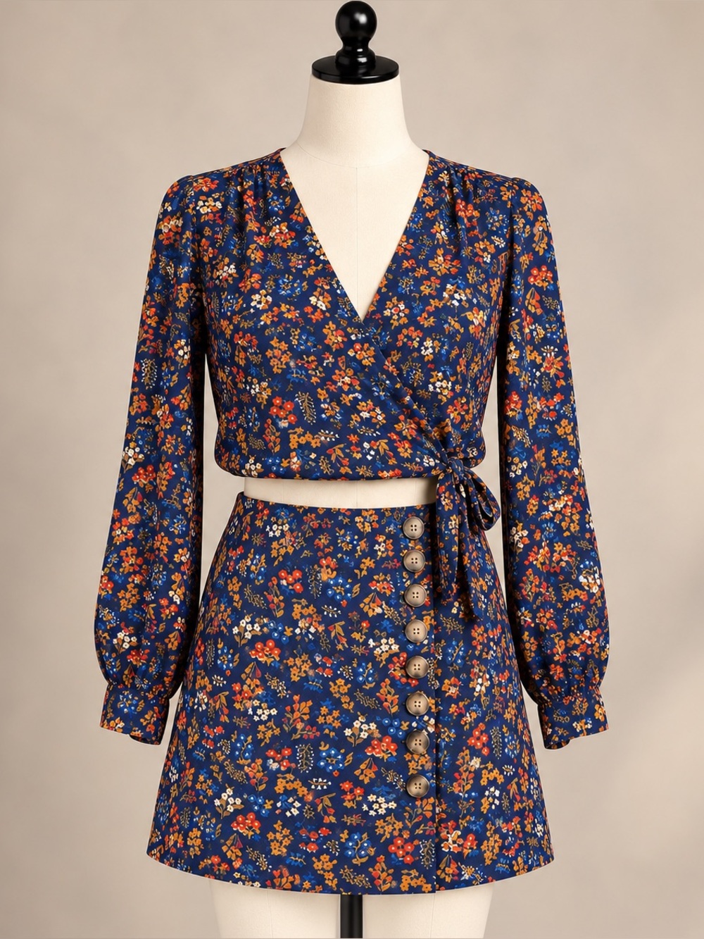 Madewell Floral Matching 2 Piece Set Blouse (size 0) Mini Skirt (size S)